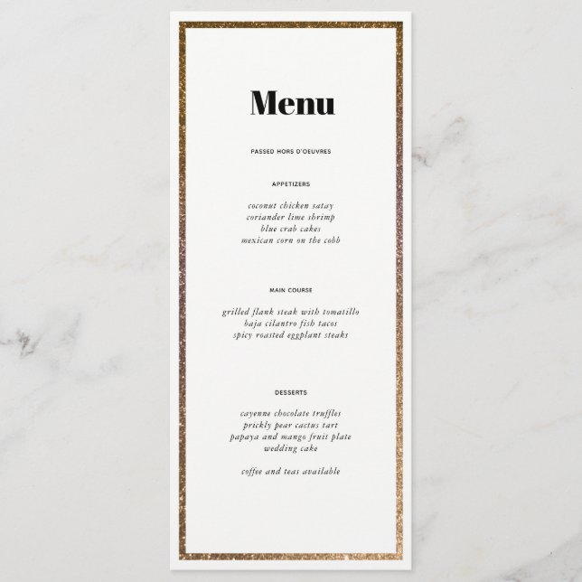 Tischnummer für den Gold Glitzer Frame (Vorderseite)