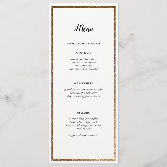 Tischnummer für den Gold Glitzer Frame (Vorderseite)