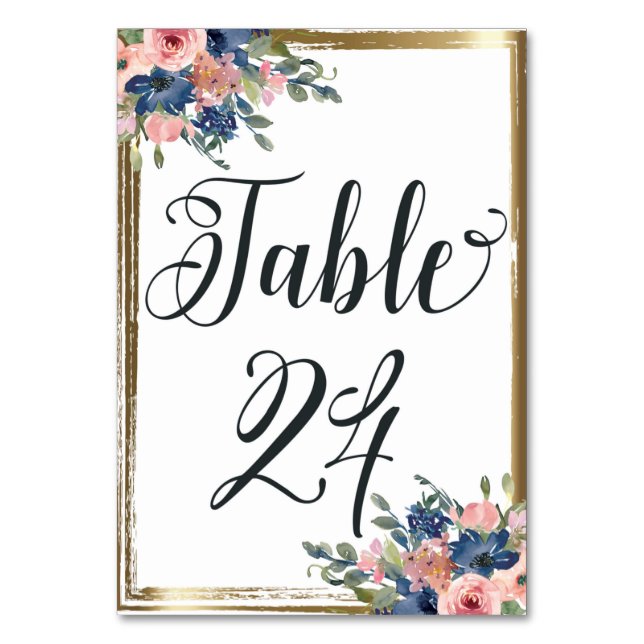 Tischnummer für die Blumenkalligraphie 24 (Vorderseite)