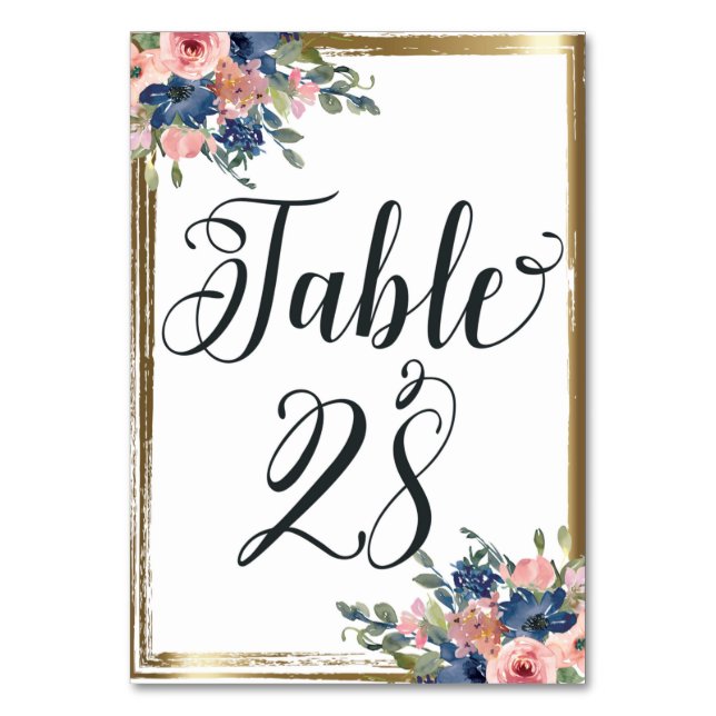 Tischnummer für die Blumenkalligraphie 28 (Vorderseite)