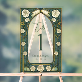 Tischnummer für die Hochzeitsfeier mit festem Glas Acrylschild