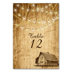 Tischnummer für eine Hochzeit mit Stall