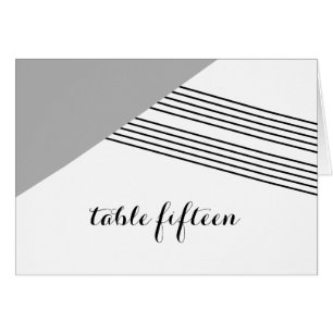 Tischnummer für graue geometrische Streifen