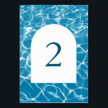 Tischnummer für Hochzeiten am Blue Ocean Beach<br><div class="desc">Ein wunderschönes Küstendesign mit blauem Wasser, Meerwasser und weißem Bogen. Perfektes Hochzeitsdesign für jeden, der im Sommer heiraten möchte, am Strand, am Meer oder in der Hochzeit in Urlaubsort. Ein modernes Design mit blauen Wasserwellen. Ein Hochzeitsdesign mit moderner Tischnummer. Auch die passenden Hochzeitseinladungen und andere Schreibwaren sind verfügbar. Passen Sie...</div>