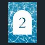 Tischnummer für Hochzeiten am Blue Ocean Beach<br><div class="desc">Ein wunderschönes Küstendesign mit blauem Wasser, Meerwasser und weißem Bogen. Perfektes Hochzeitsdesign für jeden, der im Sommer heiraten möchte, am Strand, am Meer oder in der Hochzeit in Urlaubsort. Ein modernes Design mit blauen Wasserwellen. Ein Hochzeitsdesign mit moderner Tischnummer. Auch die passenden Hochzeitseinladungen und andere Schreibwaren sind verfügbar. Passen Sie...</div>