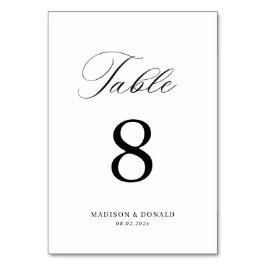 Tischnummer für Hochzeiten in Schwarz-Kalligrafie