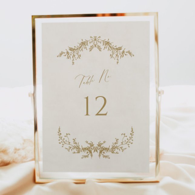 Tischnummer für Hochzeiten mit Gold & Creme (Von Creator hochgeladen)