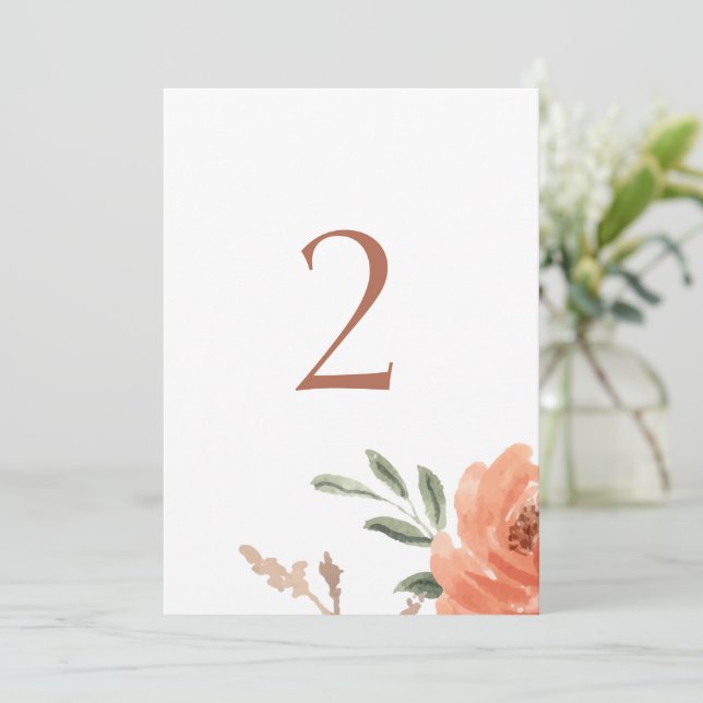 Tischnummer für Hochzeiten mit weißem Wasser (Stehend Vorderseite)