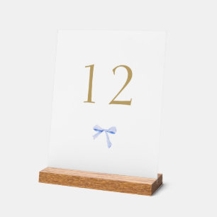 Tischnummer für Hochzeiten mit weißer und blauer R Acrylschild