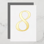 Tischnummer für Hochzeiten von Gold Foil<br><div class="desc">Die Goldfolie ist in Gold,  Silber oder Rose erhältlich. Wählen Sie eine Farbe oder fügen Sie Ihr eigenes Muster auf der Vorder- und Rückseite hinzu. Passen Sie den Schriftart Ihren Wünschen an.</div>