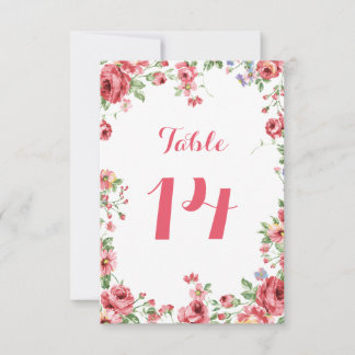 Tischnummer für Hochzeiten von Wasserfarben