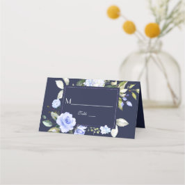 Tischnummer für Hochzeitsarbeiten mit blauem Blume Platzkarte