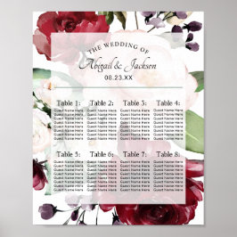 Tischnummer für Hochzeitssymbole Poster