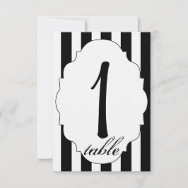 Tischnummer für Schwarz-weiße Hochzeiten und Rote