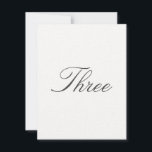 Tischnummer für traditionelle Hochzeiten<br><div class="desc">Hochzeitliche Tischnummer Klassische und zeitlose Tischnummer für Ihre Hochzeit. Geeignet für eine minimalistische New England oder klassische amerikanische Hochzeit. Anpassen,  um die Tischnummern zu ändern.</div>
