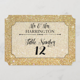Tischnummer Gold Glitter Mr. & Mrs. Modern Schick