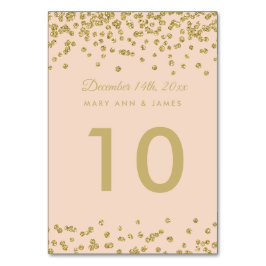 Tischnummer Gold Imitats Glitzer Confetti Blush Ro