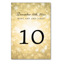 Tischnummer Gold Winter Wonderland Sparkone