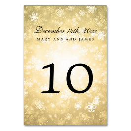 Tischnummer Gold Winter Wonderland Sparkone