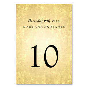 Tischnummer-Goldfolien-Blick hat Confetti in der Tischnummer