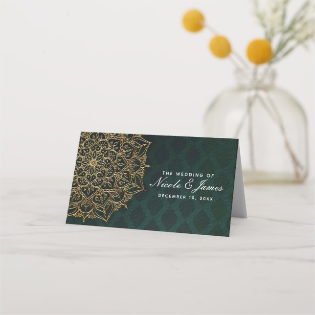 Tischnummer "Green & Gold" in Marokko Platzkarte (Vorderseite)