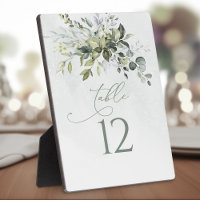 Tischnummer Greenery Watercolor Wedding Easel