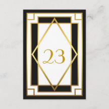 Tischnummer, Großer Gatsby, elegant, schick, schwa