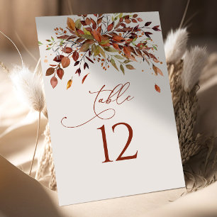 Tischnummer Herbst Aquarell Hochzeit