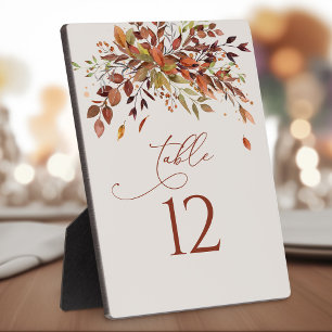 Tischnummer Herbst Aquarell Hochzeit Staffelei Fotoplatte