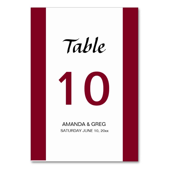 Tischnummer Hochzeit (Vorderseite)