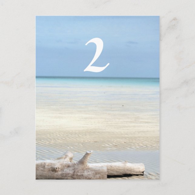 Tischnummer Hochzeit am Strand (Vorderseite)