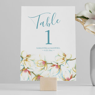 Tischnummer Hochzeit Magnolienblüte