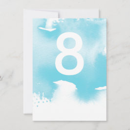 TISCHNUMMER Hochzeit stilvolles Aqua Blue Aqua