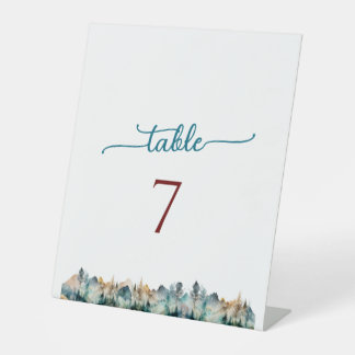 Tischnummer Hochzeiten von Wasserfarben Sockelschild