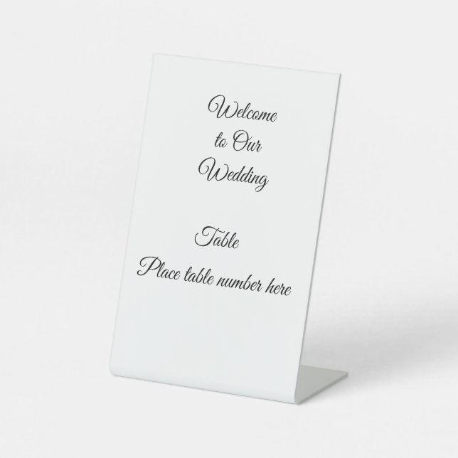 Tischnummer Hochzeitsempfang Sockelschild (Vorderseite)
