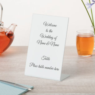 Tischnummer Hochzeitsempfang Sockelschild