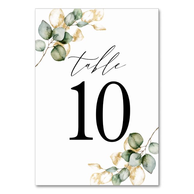 Tischnummer im Grünen 10 (Vorderseite)