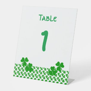 Tischnummer Irish Kleeblatts Clovers Sockelschild
