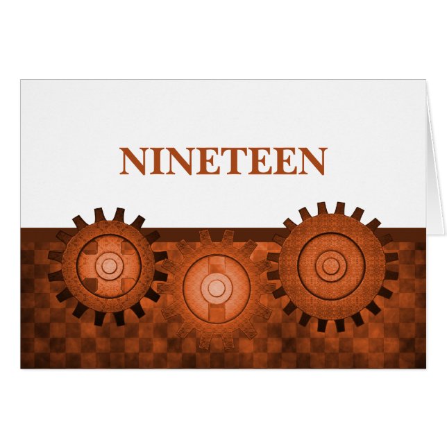 Tischnummer-Karte für Dampfgetriebe, orange (Vorderseite (Horizontal))