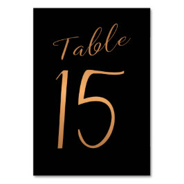 Tischnummer Kupfergold Glitzer schwarz