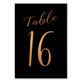 Tischnummer Kupfergold Glitzer schwarz