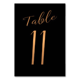 Tischnummer Kupfergold Glitzer schwarz