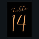 Tischnummer Kupfergold Glitzer schwarz<br><div class="desc">Imitate Kupfer metallische Goldfolie formale Kalligraphie Drehbuch Hochzeitstisch-Karte. Die dunkelblaue Hintergrundfarbe der Mitternacht ist editierbar. Sie können es ändern,  nachdem Sie auf "KUNSTSTOFFWEITERE"-Taste gedrückt haben. Hier finden Sie die ganze Reihe von Nummern (1 - 50): http://bit.ly/2sLMaFh Wenn Sie Hilfe benötigen,  kontaktieren Sie mich bitte über den Shop.</div>