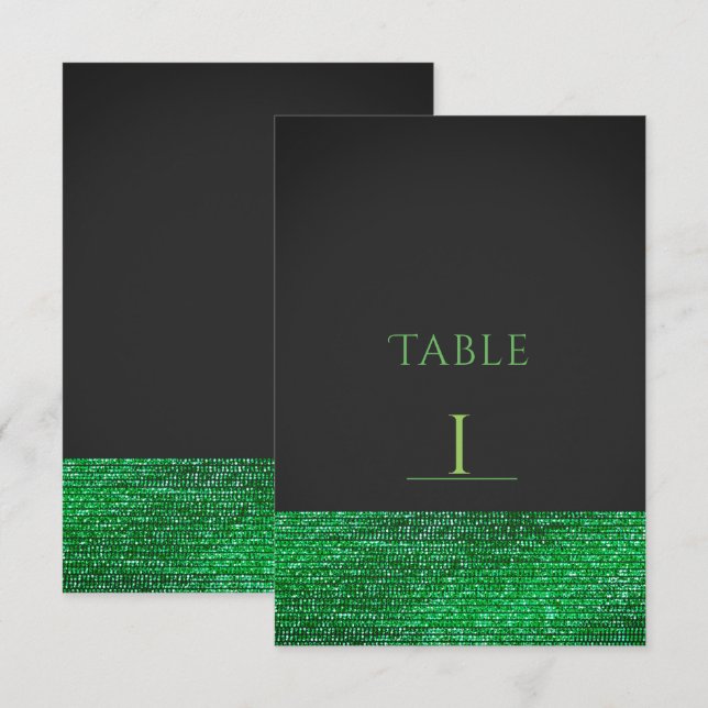 Tischnummer Lime Green Modern Glam Sequins (Vorne/Hinten)