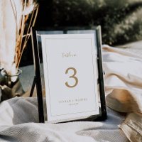 Tischnummer Minimalistisch Gold 12x18