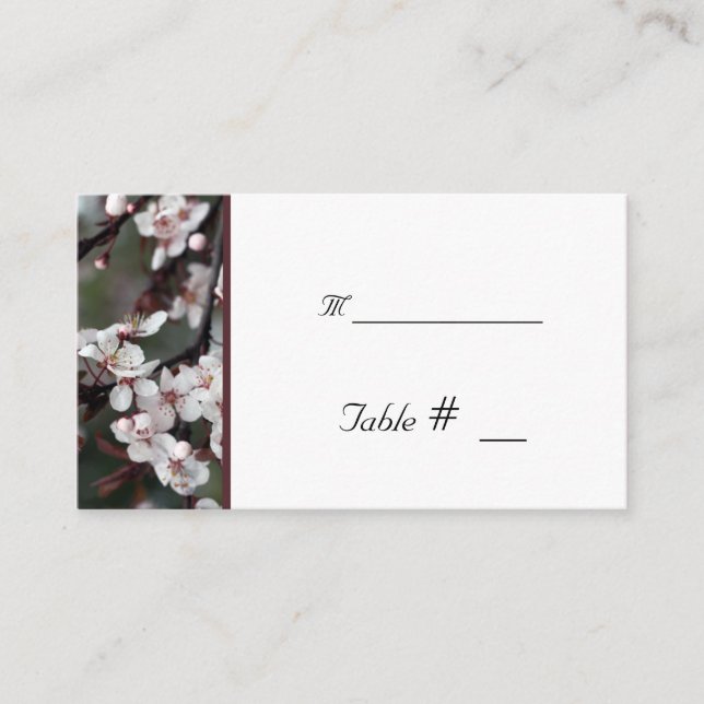 Tischnummer mit Empfang-Adresse Platzkarte (Vorderseite)