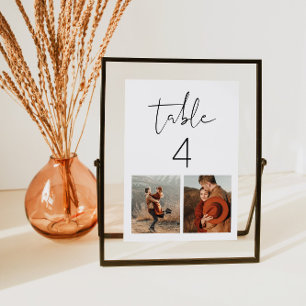 Tischnummer mit zwei Fotos Modern Minimalistisch