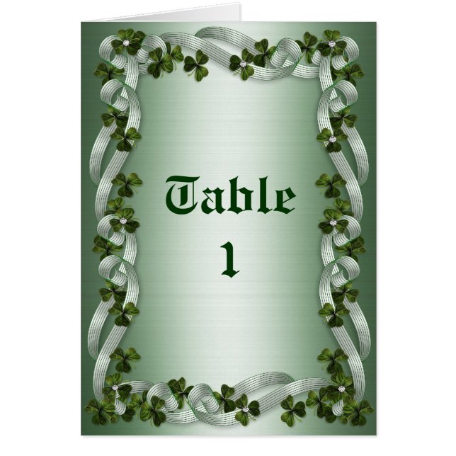 Tischnummer Mitteilungskarten Irish Wedding (Vorne)