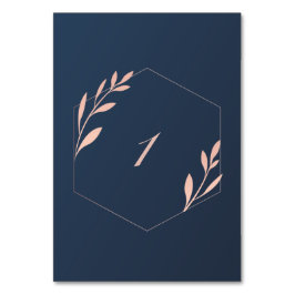 Tischnummer Navy Blue und Blush Pink