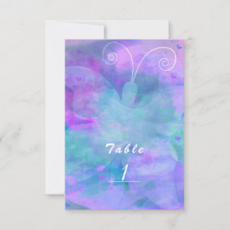 Tischnummer Pastel Watercolor Butterfly